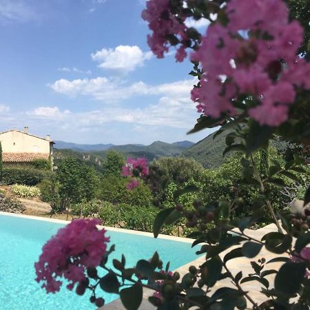 Gite En Cevennes Du Sud, Bergerie Restauree Au Rez De Jardin D'Une Bastide Avec Piscine, Vue Exceptionnelle, Authenticite Et Confort Saint-Laurent-le-Minier 外观 照片